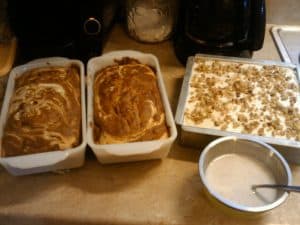 Pumpkin bread and other fall flavored desserts.