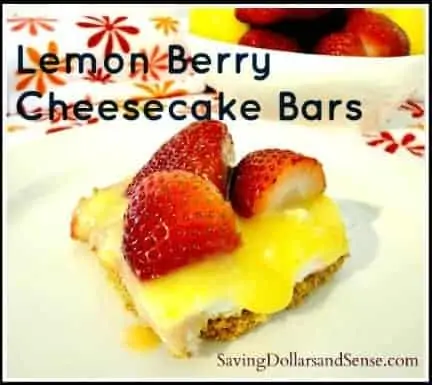 Lemon Berry Cheesecake Bars Recipe