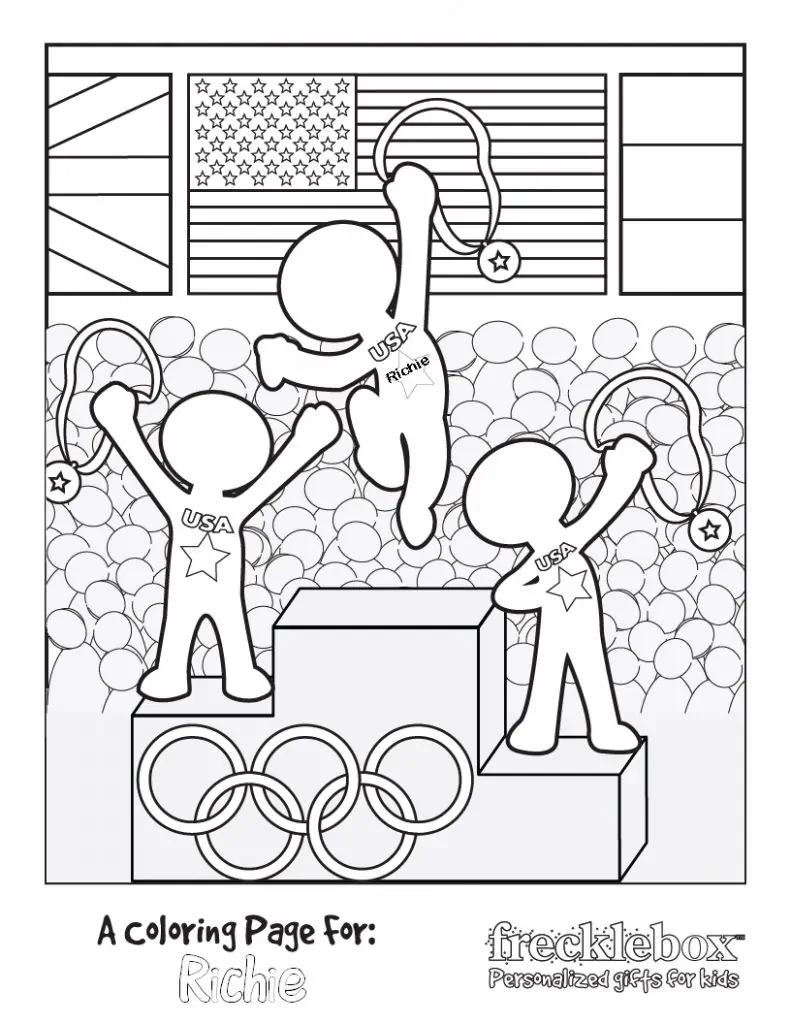 FREE Personalized Olympic Coloring Sheet!