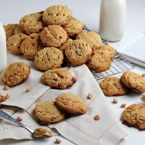 A stack of peanut butter cookies.