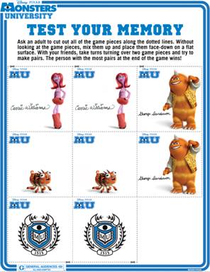 Monsters University FREE Activity Sheets!