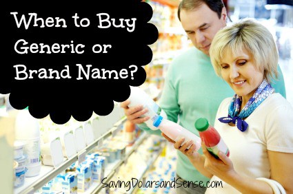 A couple grocery shopping. When to Buy Generic or Brand Name.