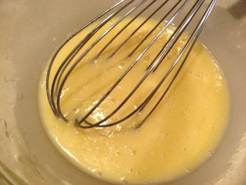 Egg whisked together for Cranberry Zucchini Bread Recipe