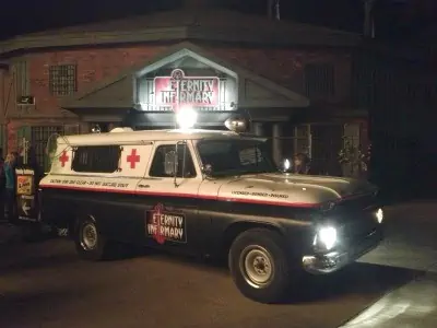 A car parked in front of a building