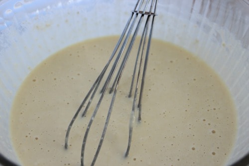 Pancake mix batter.