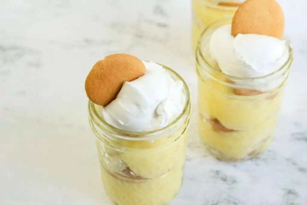 Whip cream with banana cream pudding.