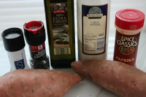 Ingredients for Sweet Potato Fries.