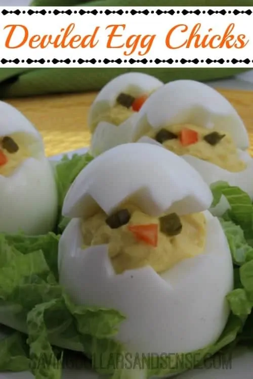 Deviled Egg Chicks with deviled eggs.