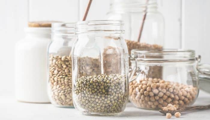 How Long Should You Store Food in the pantry, fridge, and freezer. Jars with dry beans and lentils.