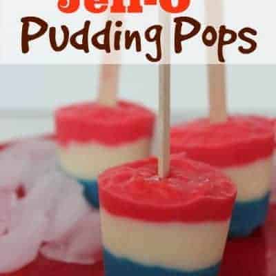 Patriotic red, white, and blue Jell-O Pudding Pops