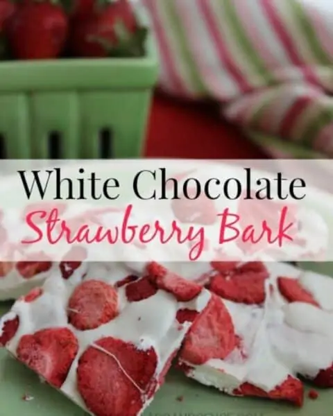 White chocolate strawberry bark.