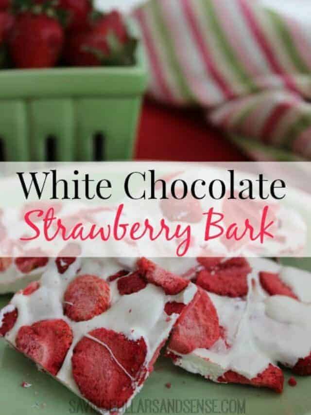 White chocolate strawberry bark.