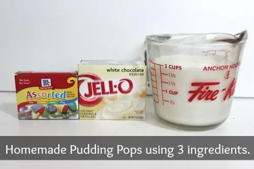 homemade pudding pop ingredients.