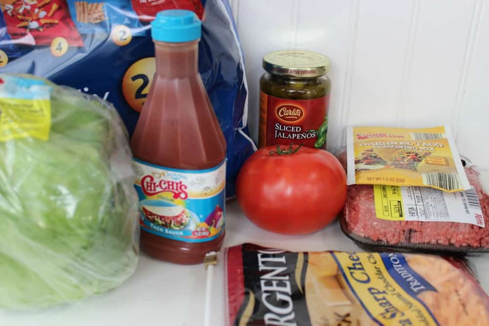 ingredients to make walking tacos