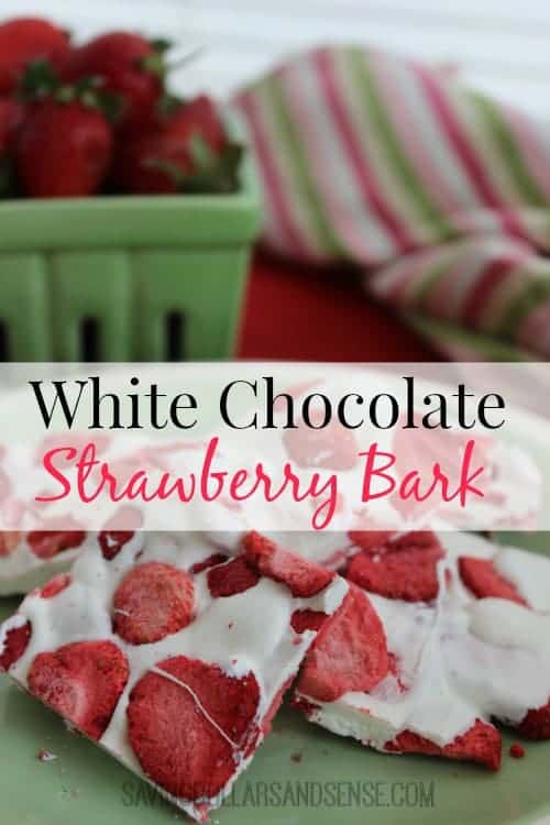 white chocolate strawberry bark