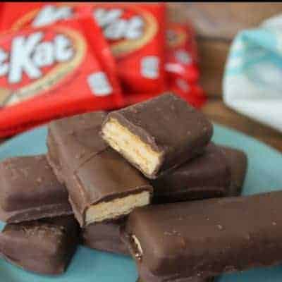 A plate of homemade Copycat KitKat Bars.