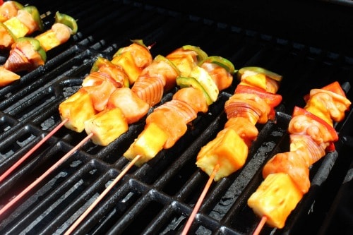 Grilling Chicken Pineapple Kabobs