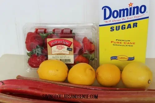 strawberry rhubarb lemonade ingredients