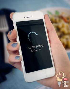 Turn off technology and disconnect from electronics during family dinner.