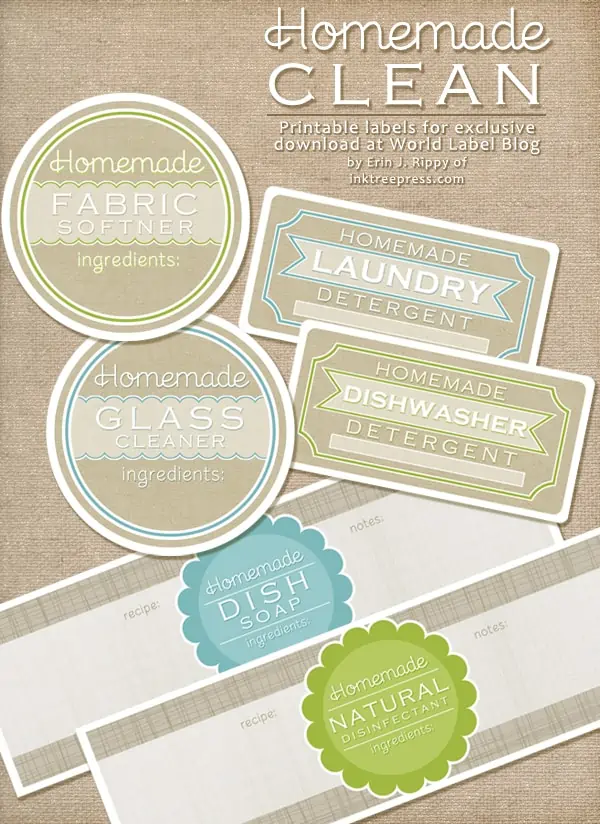 Homemade Cleaner Labels and Recipes