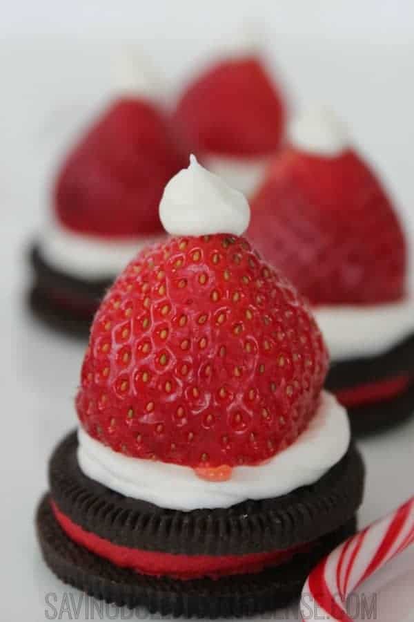 Oreo strawberry Santa hats 