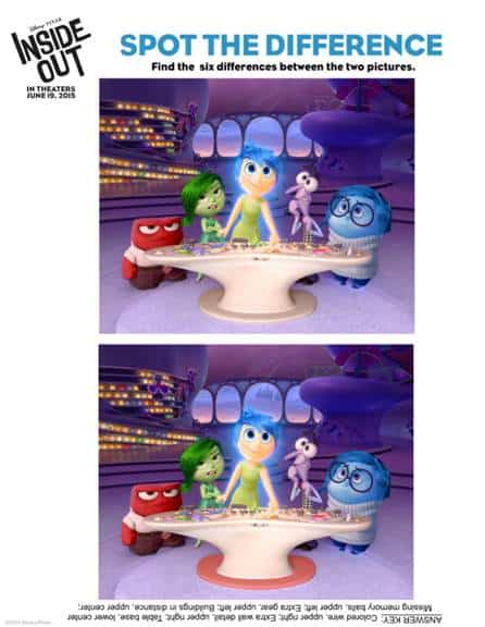 Free Disney Inside Out Activity Sheet