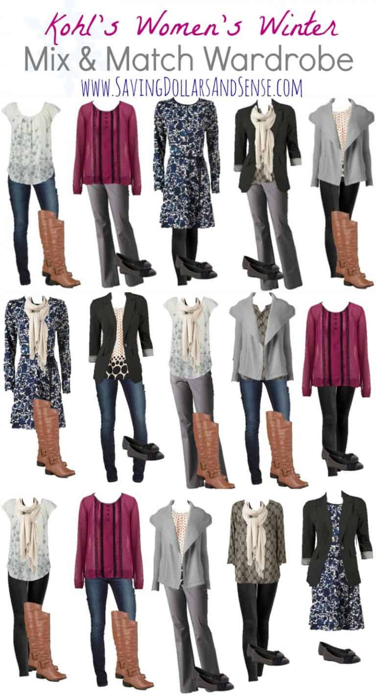 Kohl S Mix And Match Fashion Wardrobe Saving Dollars Sense   1.14 Kohls Womens Winter Board VERTICAL SavingDollarsSense 768x1419 