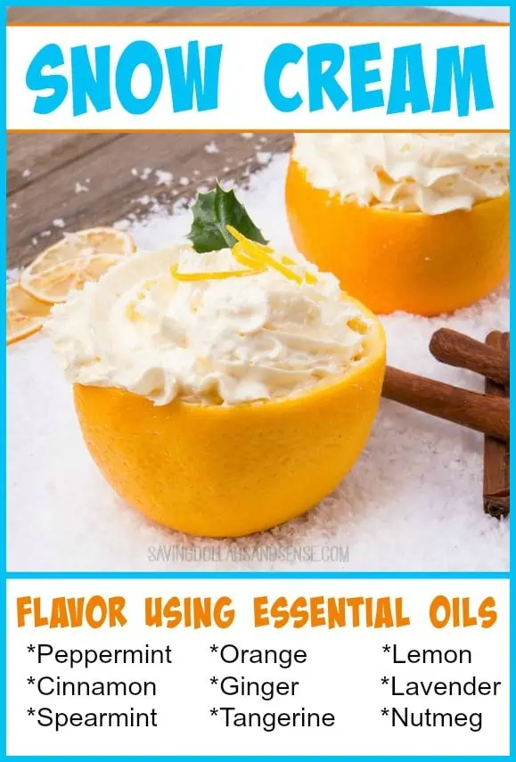 How to make snow ice cream using essential oils for flavor.