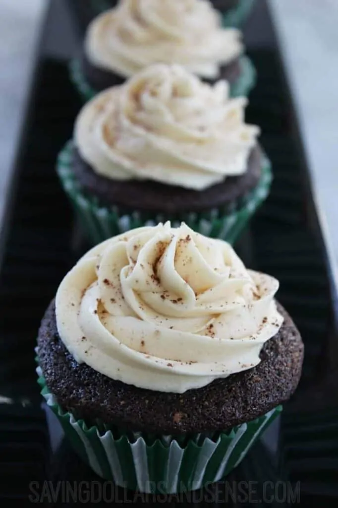 Guinness Cupcakes with Bailey\'s Buttercream Frosting