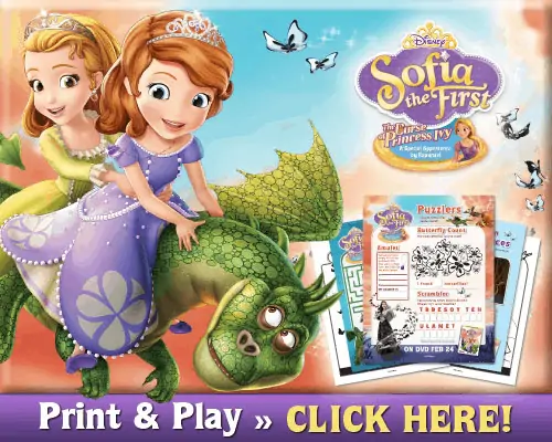 Free Sophia the First Activity Sheets