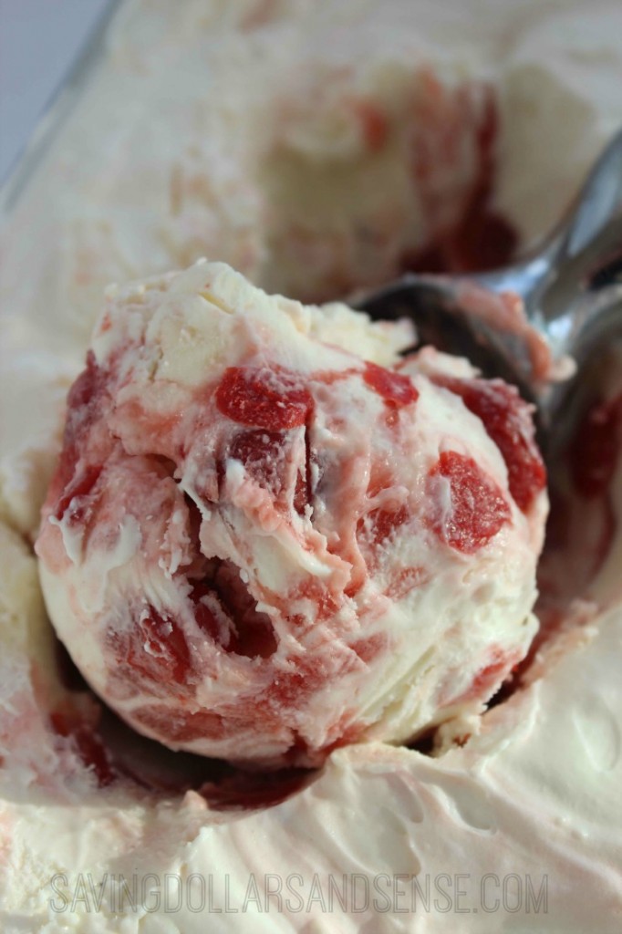 no churn cherry cheesecake ice cream