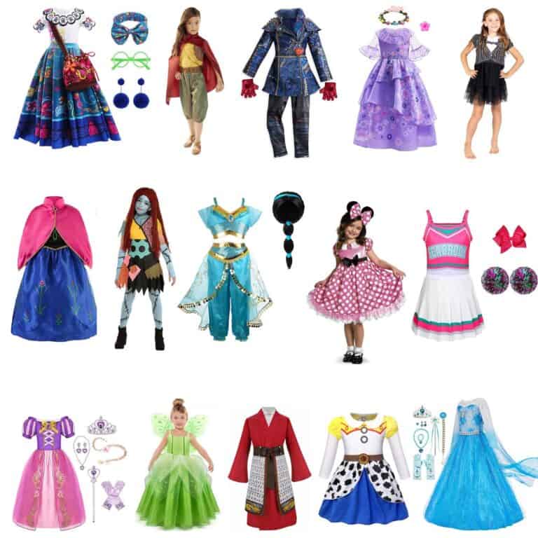 Little girl Disney Princess costumes.