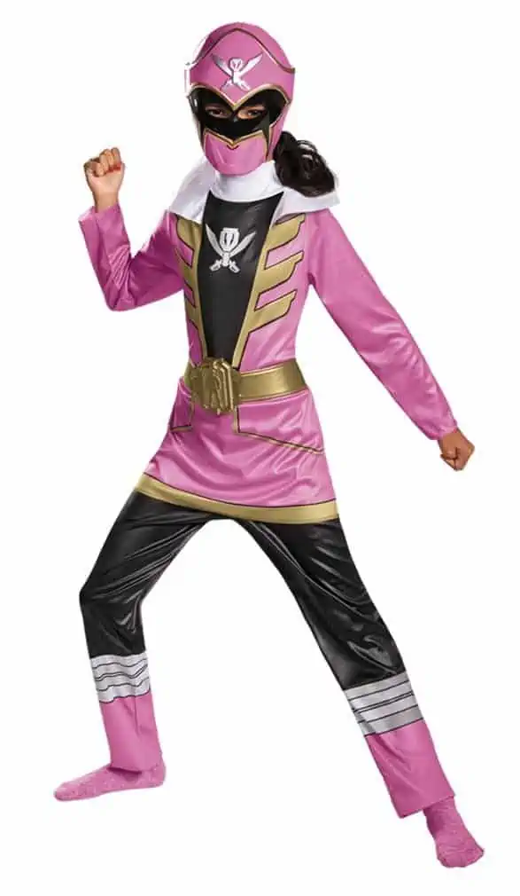 Pink ranger girl\'s Halloween costume.