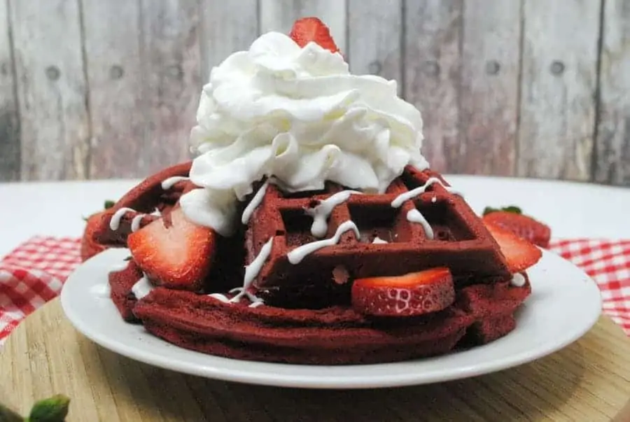 Red velvet waffles