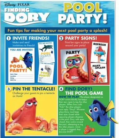 Free Finding Dory Pool Party Kit + Recipes