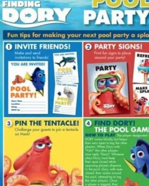 Finding Dory pool party printable.