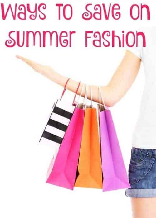 A woman holding colorful shopping bags on her arm.