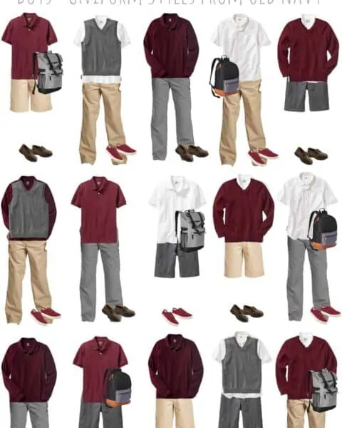 Mix and match fashion for boys school uniforms from Old Navy.