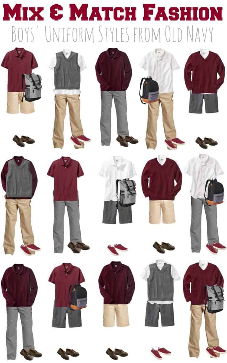 Mix and match fashion for boys school uniforms from Old Navy.