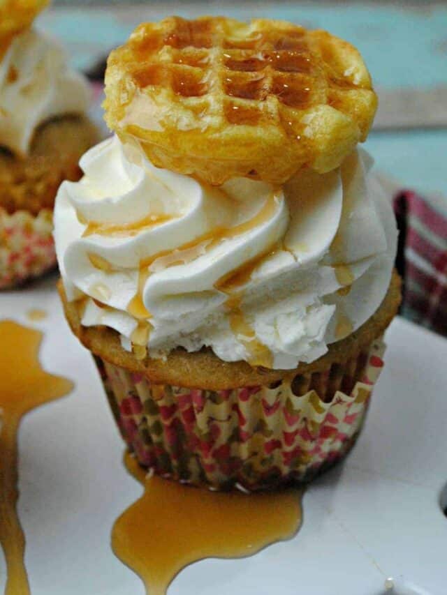 Pancake Waffle Cupcake with Maple Frosting Story