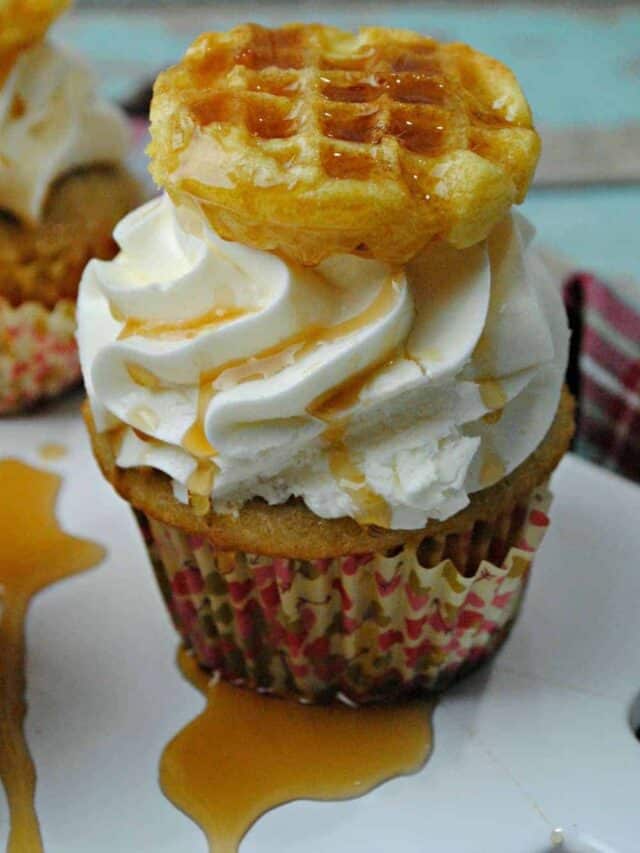 Pancake Waffle Cupcake with Maple Frosting