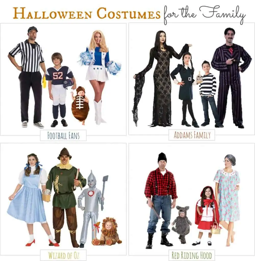 A collection of Halloween costumes for the entire family.