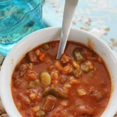 A bowl of Vegetable Beef Soup