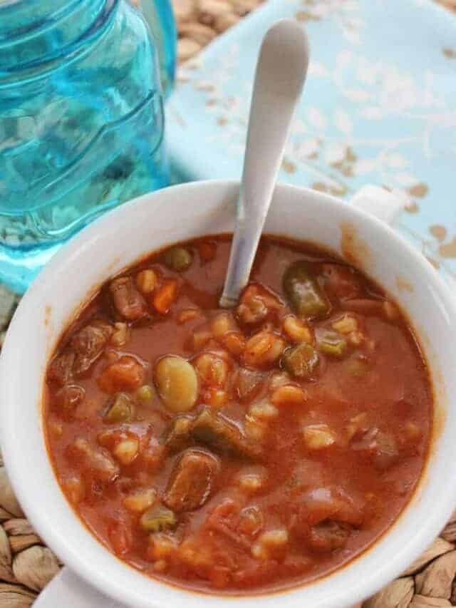 Slow Cooker Vegetable Beef Soup Story