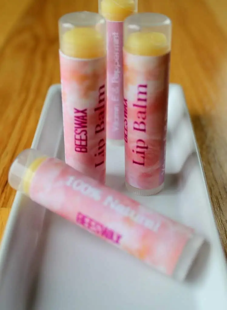 Homemade Peppermint Lip Balm with Printable Labels