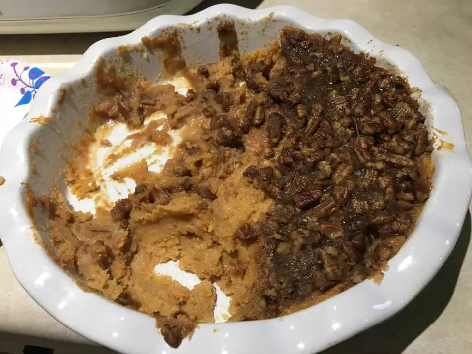 Half eaten Sweet Potato Casserole Recipe