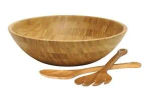 Lipper International bamboo salad bowl and tongs.