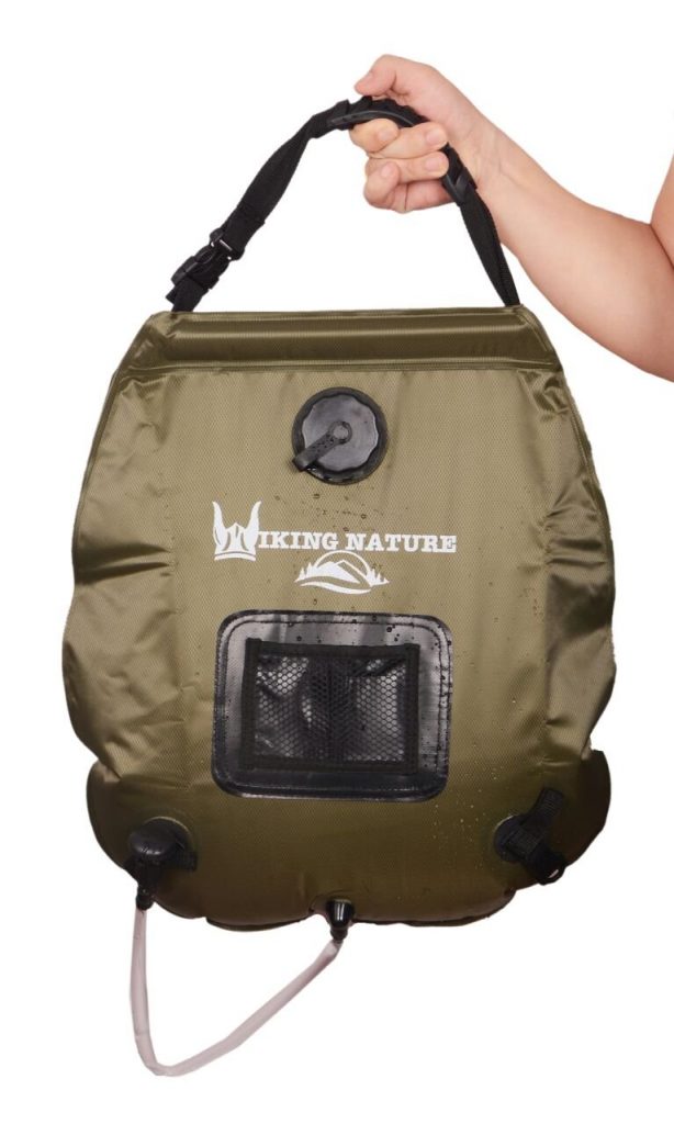 Premium solar camping shower bag.