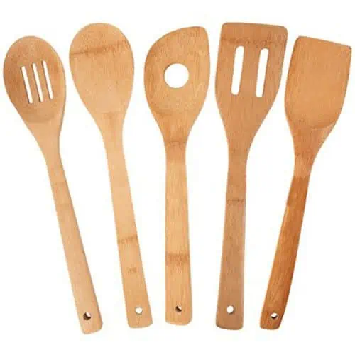 5-piece bamboo utensil set.