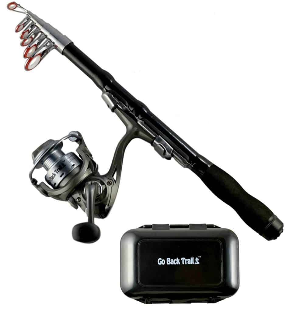 Travel and hiking fishing rod kit.